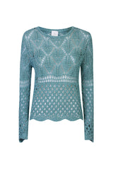MAGLIA GIROCOLLO LINO SETA