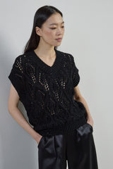 MAGLIA SCOLLO V COTONE LINO