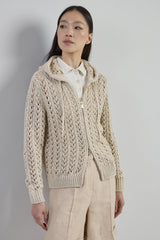 MAGLIA FULL ZIP LINO COTONE SETA