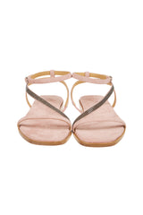 SANDALI CAMOSCIO CON STRASS