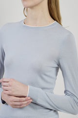 MAGLIA GIROCOLLO LANA 14 MICRON CON CONTRASTO