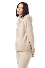 MAGLIA FULL ZIP CASHMERE CON TIPPING