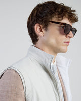 GILET REVERSIBILE COTONE LINO E LANA NYLON