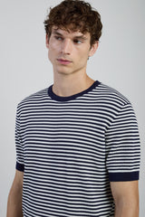 MAGLIA GIROCOLLO COTONE RIGATO