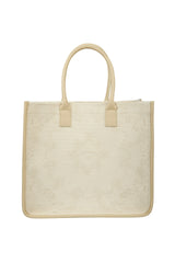 BORSA COTONE SUPER CANVAS STAMPATO E PELLE