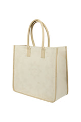 BORSA COTONE SUPER CANVAS STAMPATO E PELLE
