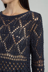 MAGLIA GIROCOLLO LINO SETA