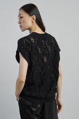 MAGLIA SCOLLO V COTONE LINO