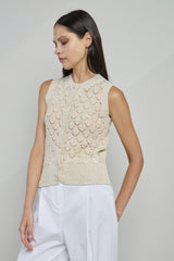 MAGLIA SMANICATA COTONE LINO