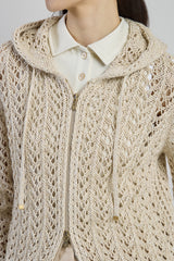 MAGLIA FULL ZIP LINO COTONE SETA