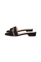 SANDALI SUEDE CON STRASS