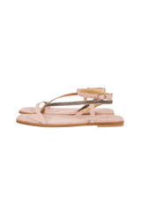 SANDALI CAMOSCIO CON STRASS