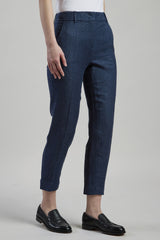 PANTALONE SLIM LINO LANA SETA