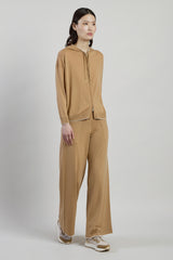 MAGLIA FULL ZIP LANA 14 MICRON CON CONTRASTO
